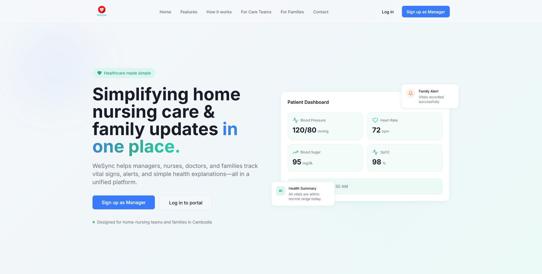 Screenshot of WeSync project